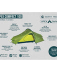 Vango Apex Compact 100 Tent - 1 Man Lightweight Tent (Pamir Green)