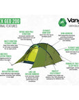 Vango Apex Geo 200 Tent - 2 Man Semi-Geodesic Trekking Tent (Pamir Green)