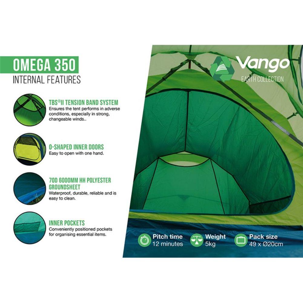 Vango Omega 350 Eco Tent - 3 Man Tunnel Tent 2024