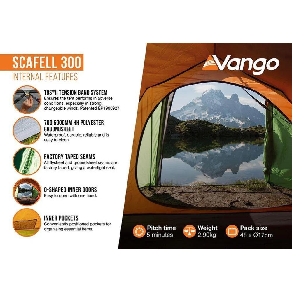 Vango Scafell 300 Tent - 3 Man Trekking Tent - Internal Features