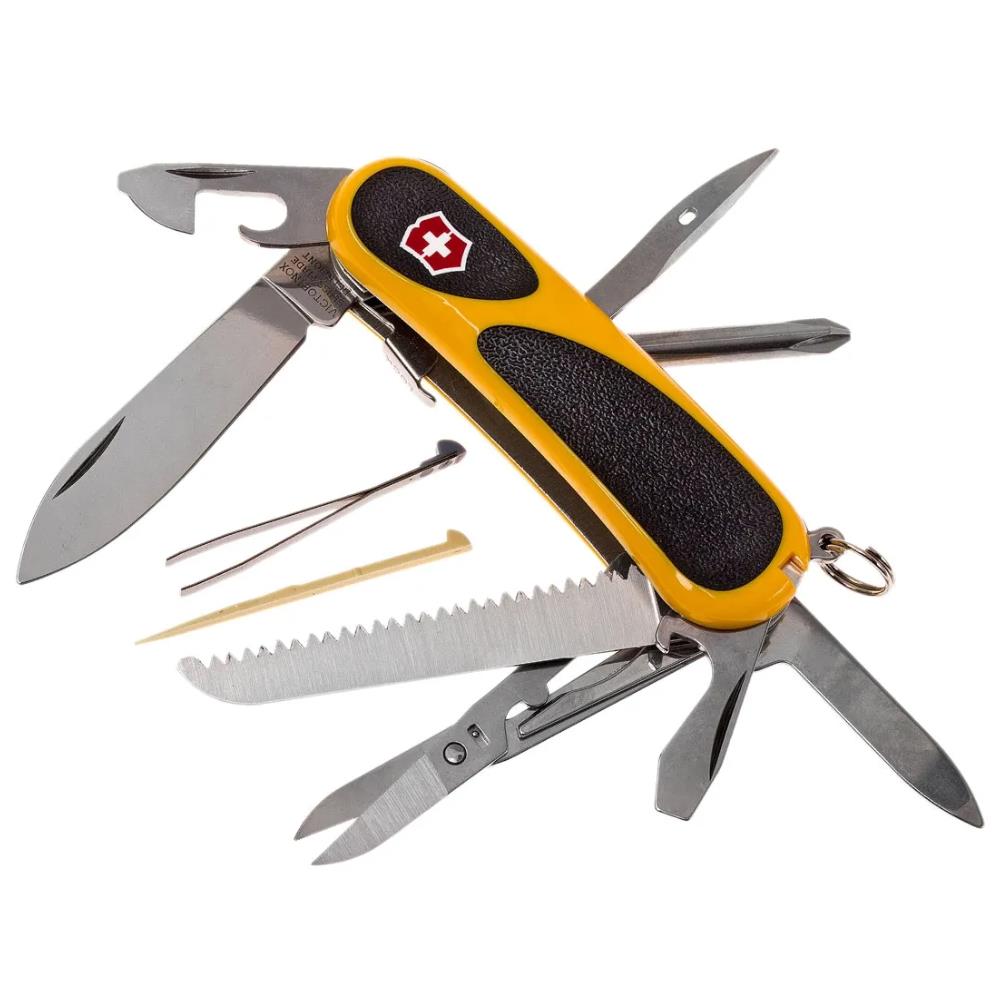 Victorinox Evogrip 18 Swiss Army Pocket Knife (Yellow/Black) many tools