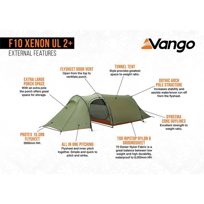 Force Ten (F10) Xenon UL 2 Plus Tent - 2 Man Lightweight Tent (2023)