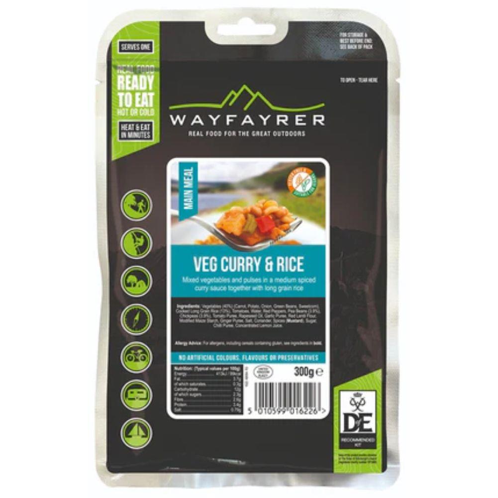 Wayfayrer Vegetable Curry &amp;amp; Rice - Outdoor Camping Ready to Eat Meal Pouch