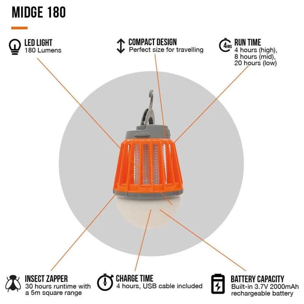 Vango Midge 180 Camping Lantern info