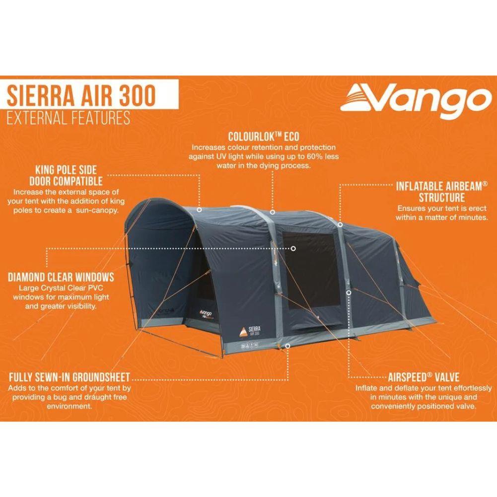 Vango Sierra Air 300 - 3 Man Tent (Deep Blue) info