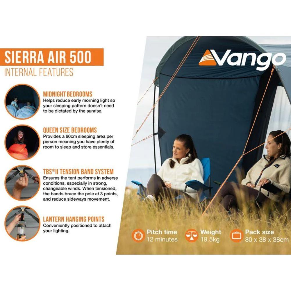 Vango Sierra Air 500 - 5-Man Tent (Deep Blue) more info