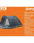 Vango Tahoe 500 Tent - 5-Man Tent (Deep Blue)