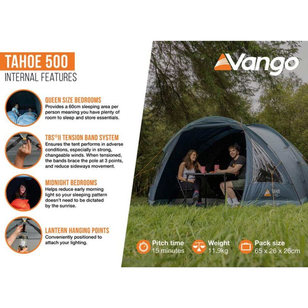 Vango Tahoe 500 Tent - 5-Man Tent (Deep Blue)
