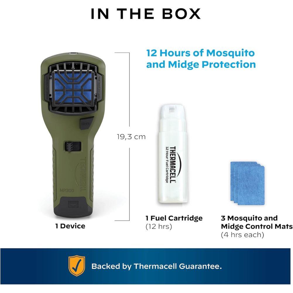 Thermacell MR300 Mosquito &amp; Midge Repeller (Olive) int he box
