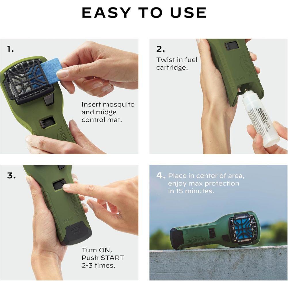 Thermacell MR300 Mosquito &amp; Midge Repeller (Olive) how to use