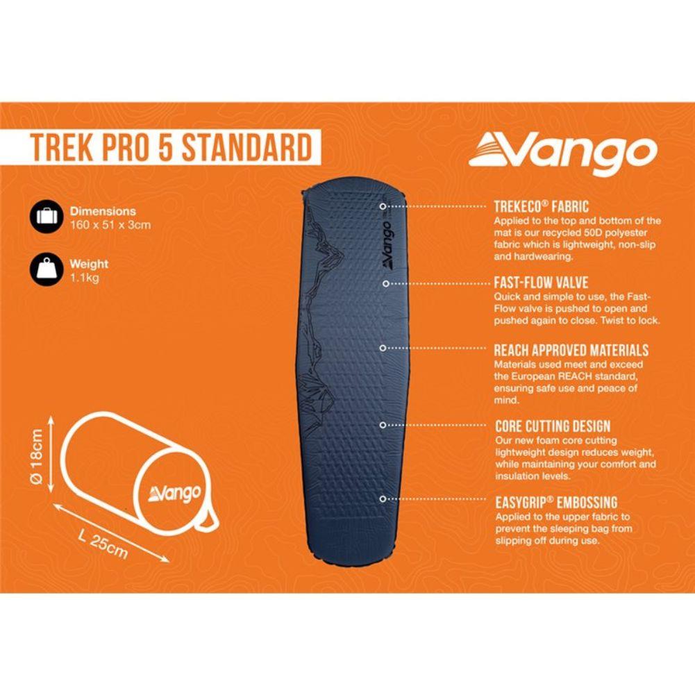 Vango Trek Pro 5 Standard Self-Inflating Mat (Lagoon Blue) 2025