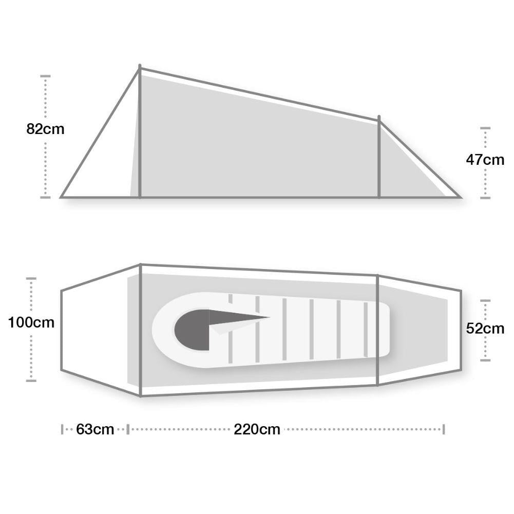Terra Nova Starlite 1 Tent FootprintTerra Nova Starlite 1 Tent Footprint measuremets