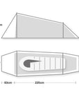 Terra Nova Starlite 1 Tent FootprintTerra Nova Starlite 1 Tent Footprint measuremets