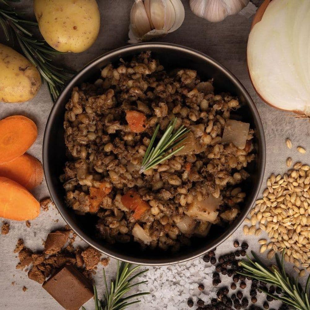 Wayfayrer Beef & Barley Stew - Outdoor Camping Ready to Eat Meal Pouch bowl