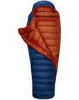 Rab Ascent 700 Down Sleeping Bag - Wide Long Left Zip (Ink) open