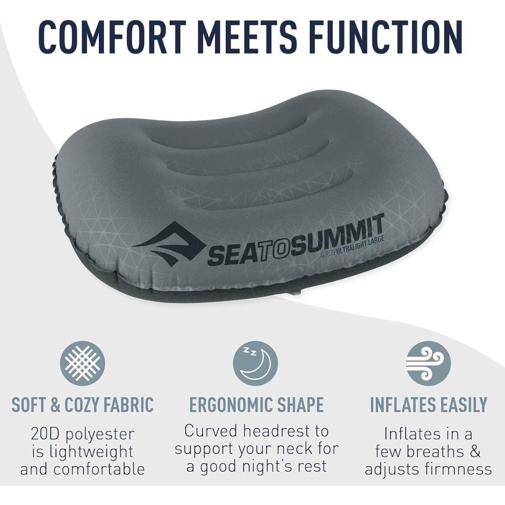 Sea to Summit Aeros Ultralight Pillow Deluxe (Aqua) comfortable