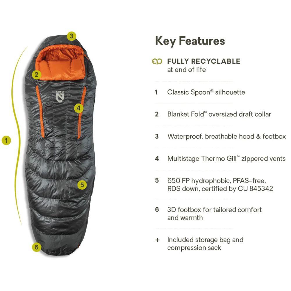 Nemo Equipment Men's Disco Endless Promise 30°F Regular Down Sleeping Bag (Chimera)