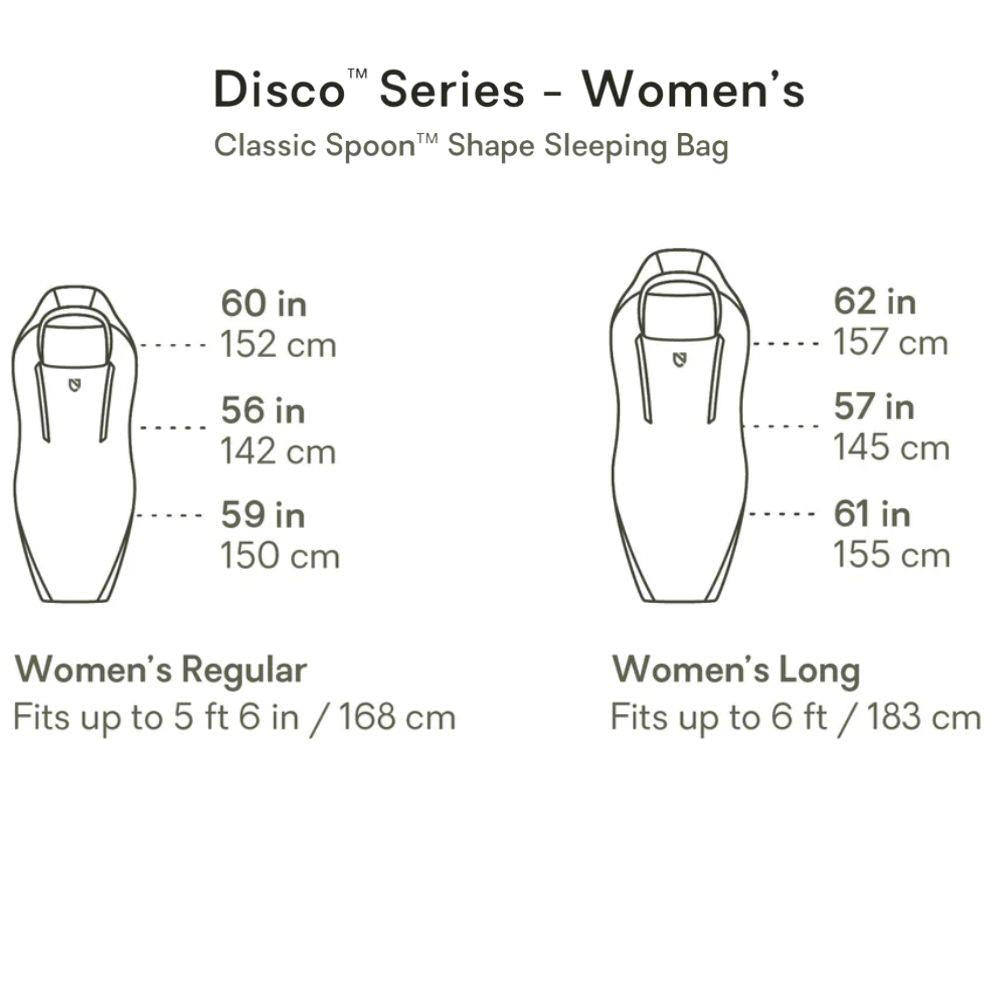Nemo Equipment Disco Women&#39;s Endless Promise 15°F Regular Down Sleeping Bag (Boreal) Sizes