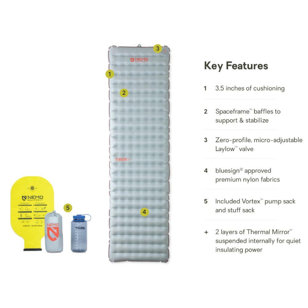 Nemo Equipment Tensor All-Season Ultralight Insulated Sleeping Pad (Regular) Features