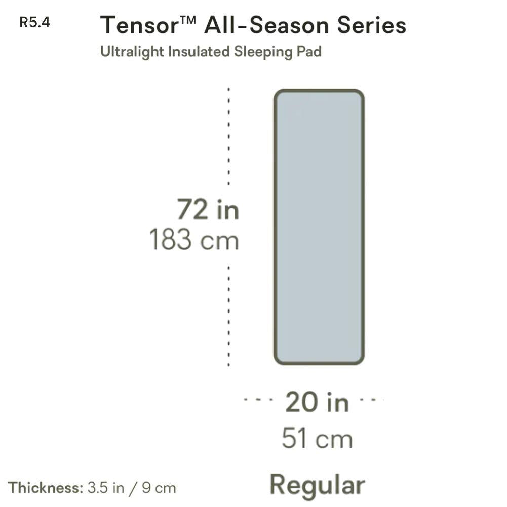 Nemo Equipment Tensor All-Season Ultralight Insulated Sleeping Pad (Regular) Measurements
