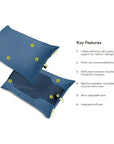 Nemo Equipment Fillo Elite Wide Ultralight Backpacking Pillow (Blue Horizon/Citron) Features