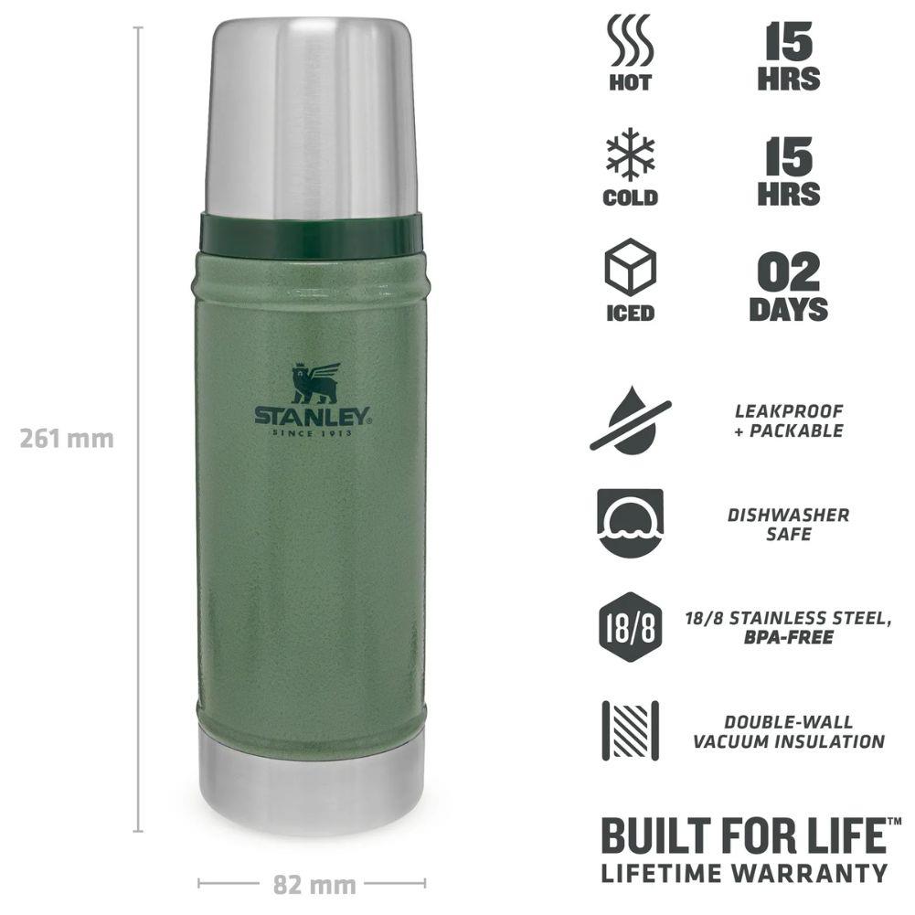Stanley Classic Legendary Bottle 0.47L Flask (Hammertone Green) info