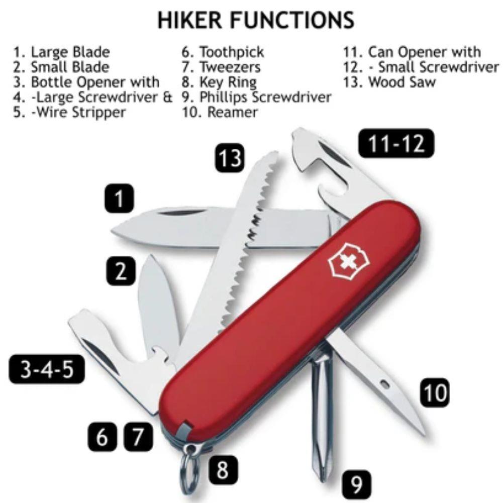Victorinox Hiker Swiss Army Knife (Red) info