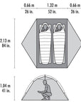 MSR  Elixir 2-Person Backpacking Tent 2026 (Green) measurements