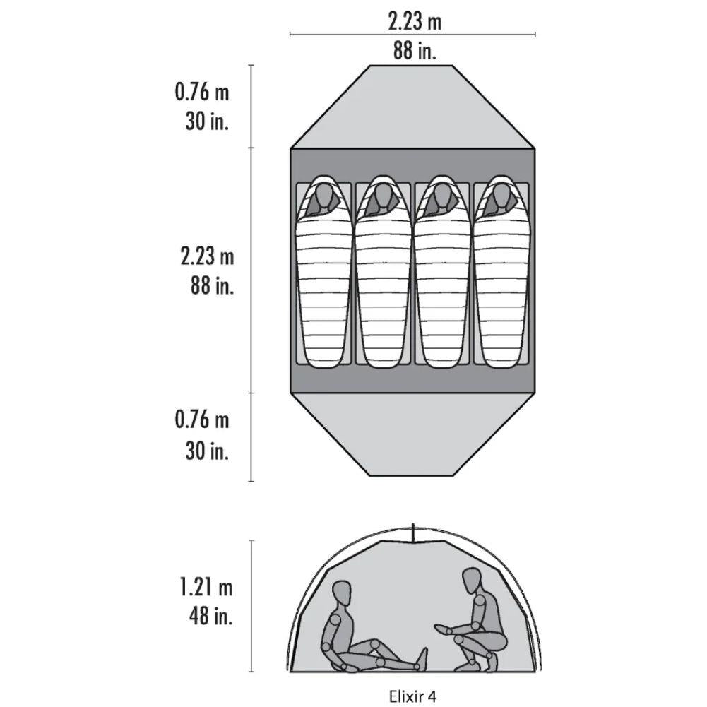 MSR  Elixir 4-Person Backpacking Tent 2026 (Green)