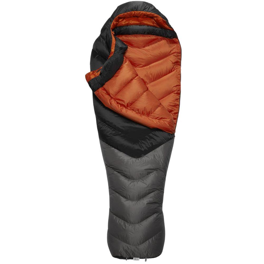 Rab Neutrino Pro 900 Regular Down Sleeping Bag (-22C) - Left Zip (Granite) open