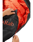 Rab Neutrino Pro 900 Regular Down Sleeping Bag (-22C) - Left Zip (Granite) hands