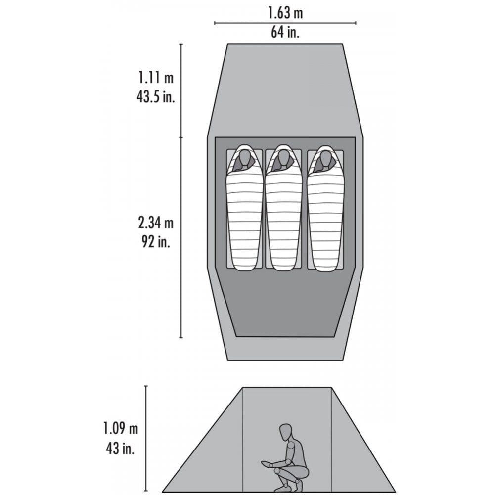 MSR Tindheim 3-Person Backpacking Tunnel Tent (Green)