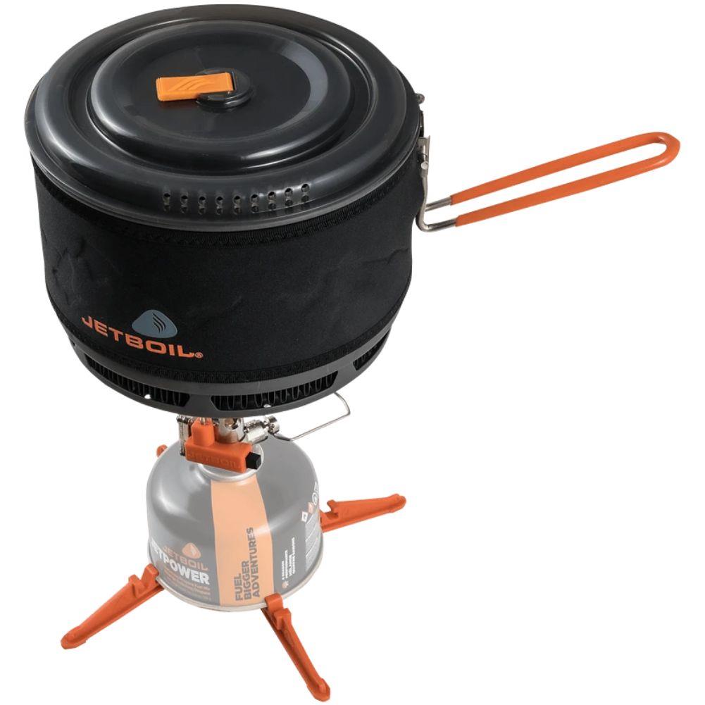 Jetboil 1.5L Ceramic FluxRing Cook Pot top angle no gas