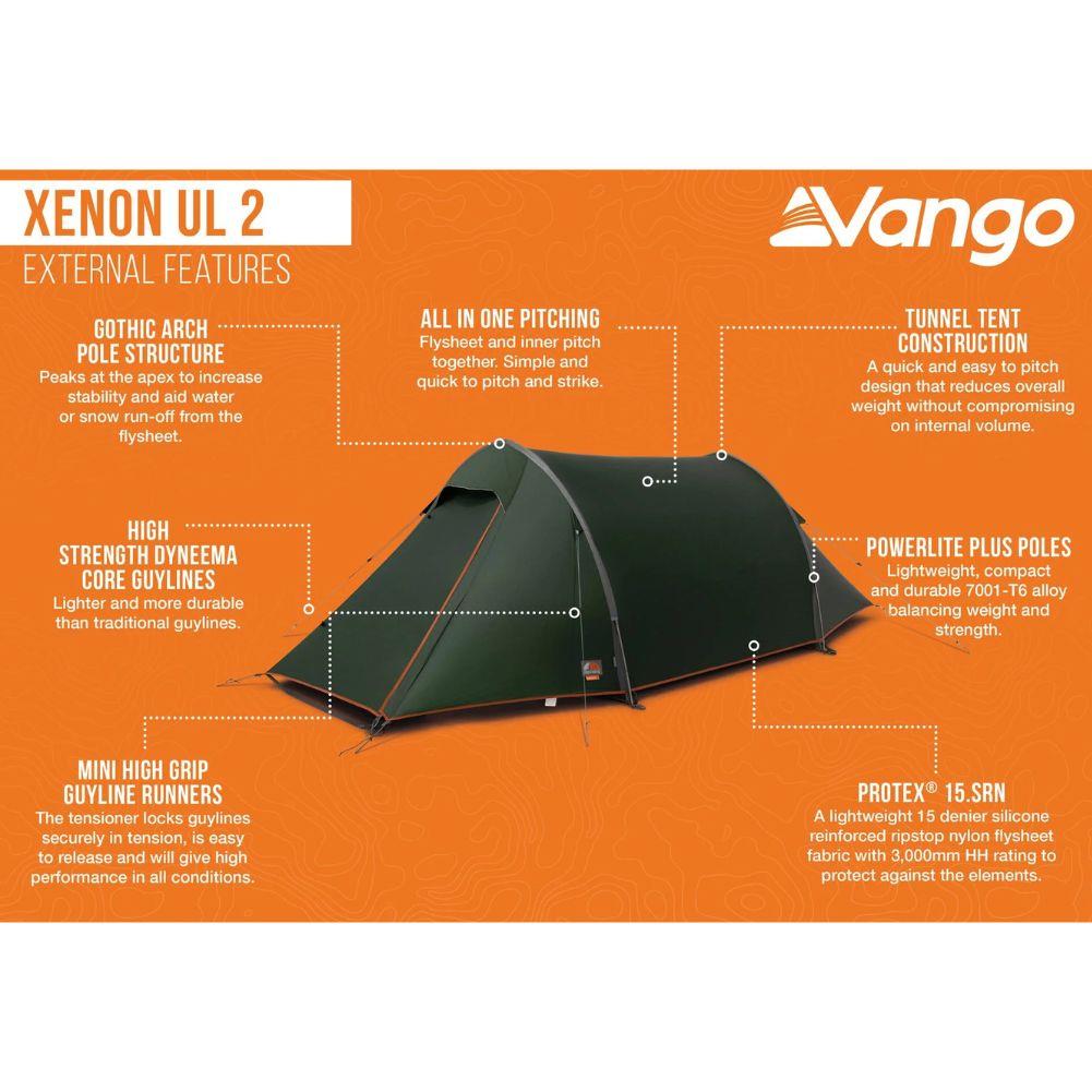 Vango F10 Xenon UL 2 2-Person Lightweight Tent (2026) (Alpine Green)
