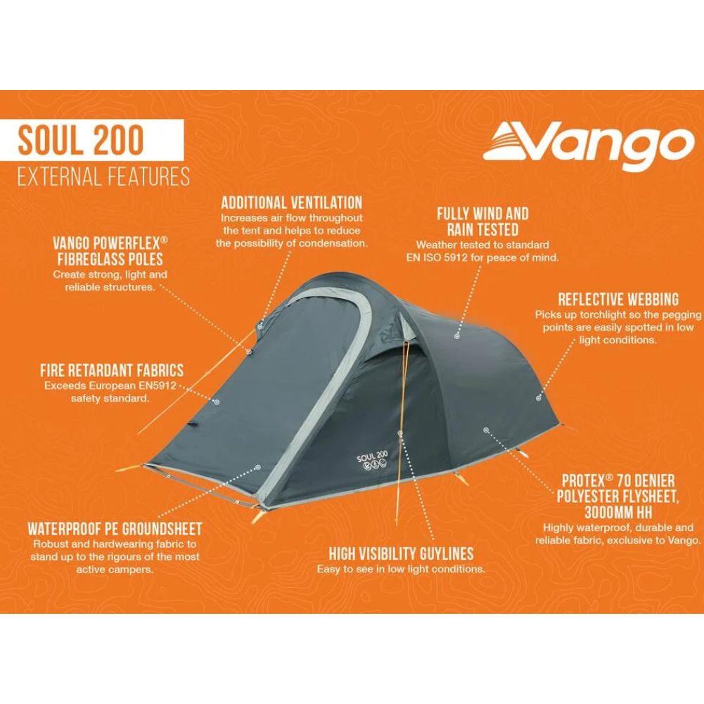 Vango Soul 200 Tent - 2 Man Tent (Peridot Green) (2025)