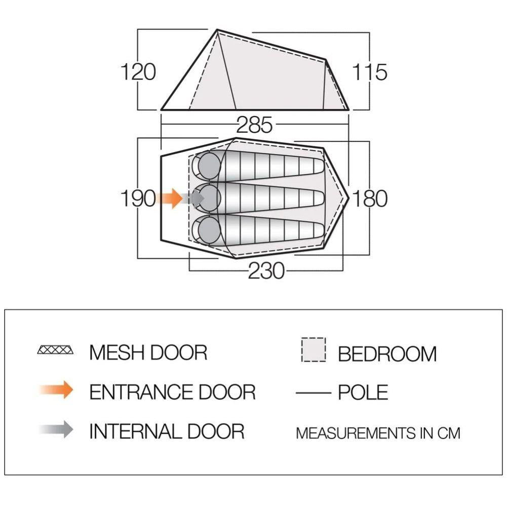 Vango Soul 300 Tent - 3 Man Tent (Peridot Green) (2025)
