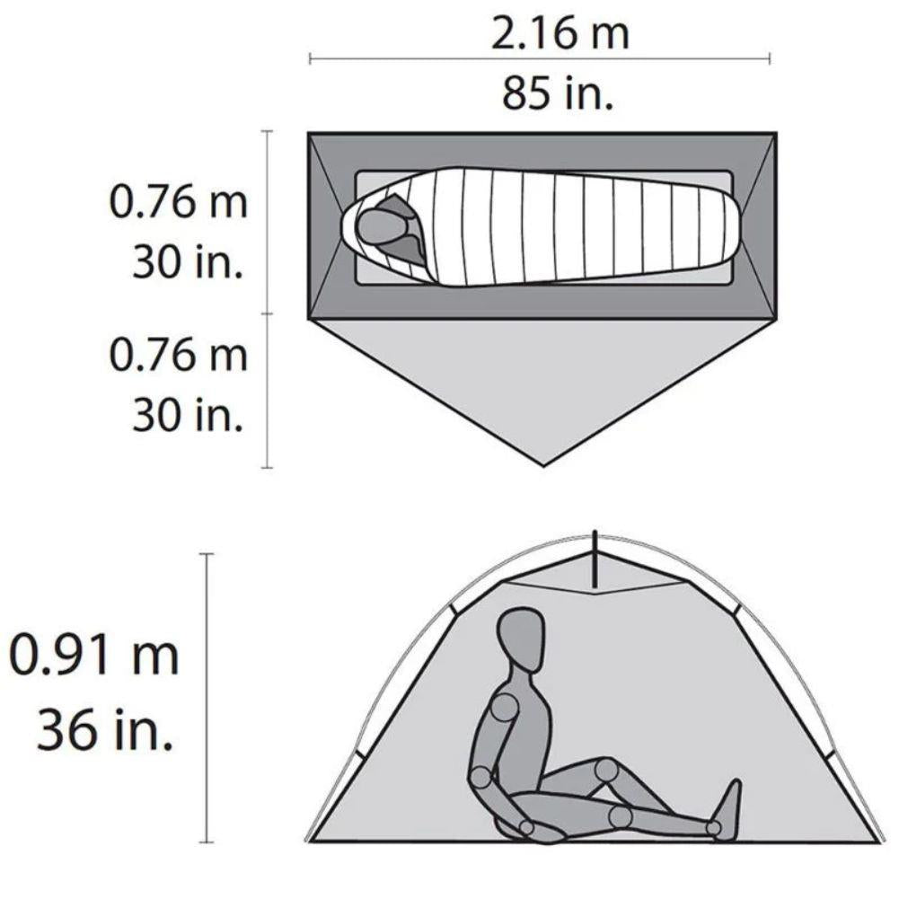 MSR Hubba NX Solo Backpacking Tent - 1 Person Tent (Grey) measurements