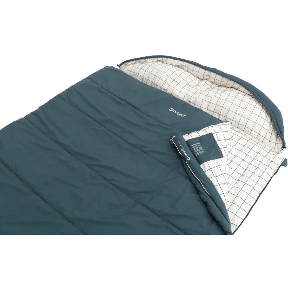 Outwell Camper Lux Double Sleeping Bag (Blue) angle open