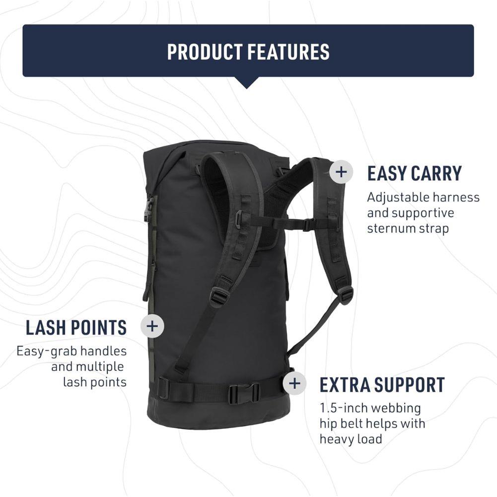 Sea to Summit Big River Dry 30L Backpack (Jet Black) info