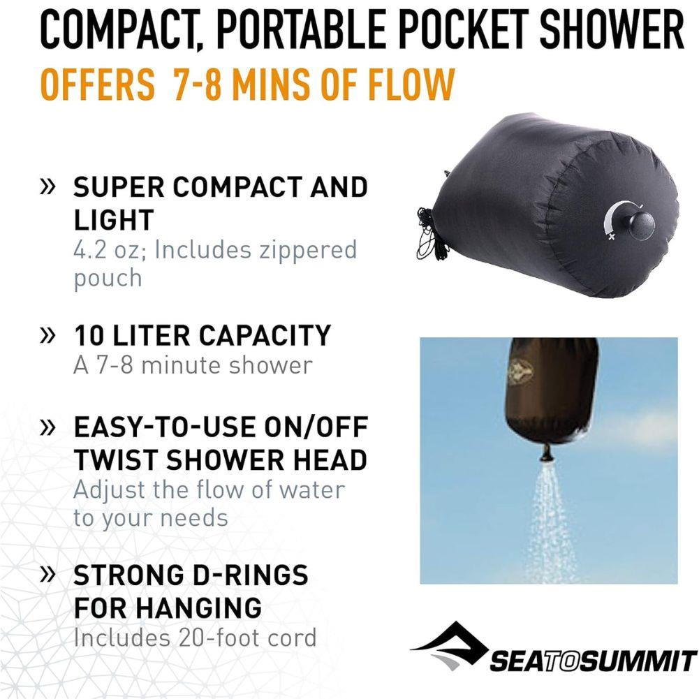 Sea To Summit 10L Pocket Shower (Black) info
