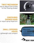 Sea To Summit 10L Pocket Shower (Black) twist