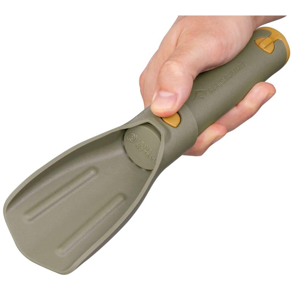 Sea to Summit Pocket Trowel (Burnt Olive) holding