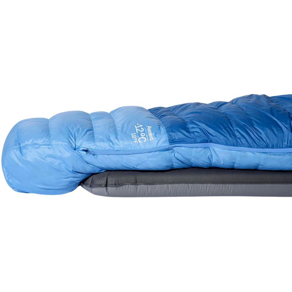 Rab Women's Ascent Down Sleeping Bag (-6°C) - Regular - Left Zip (Dark Bluebird/Bluebird) bottom