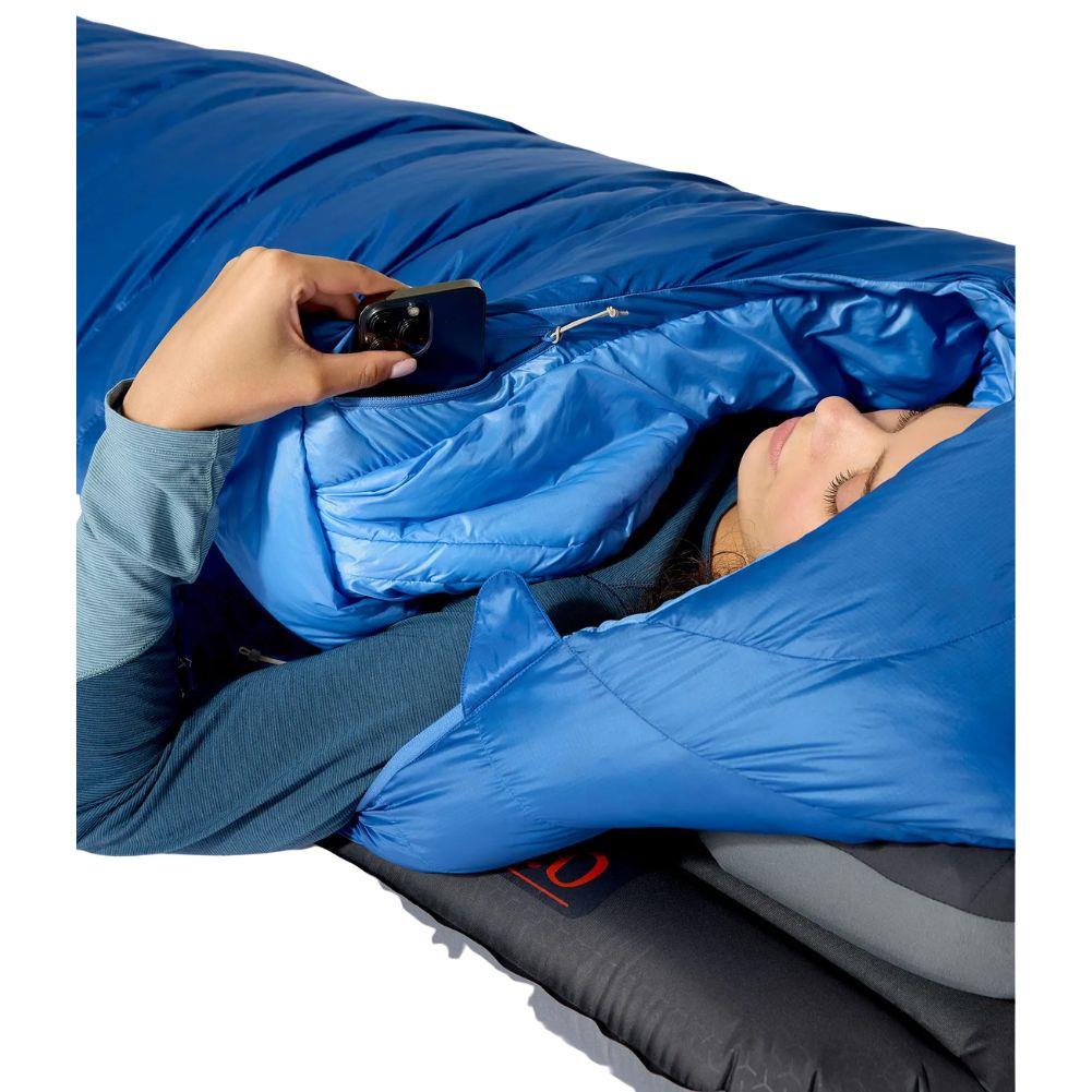 Rab Women's Ascent Down Sleeping Bag (-6°C) - Regular - Left Zip (Dark Bluebird/Bluebird)