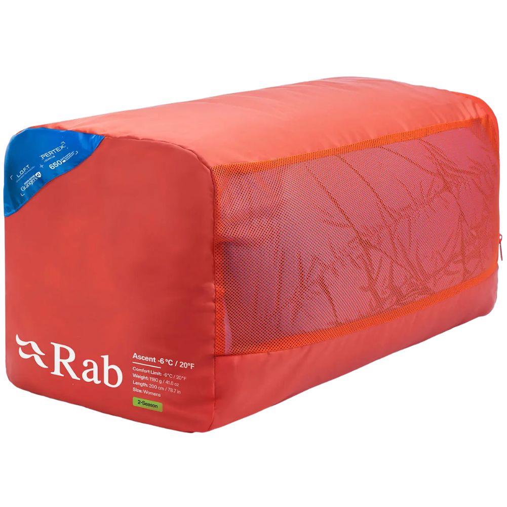 Rab Women's Ascent Down Sleeping Bag (-6°C) - Regular - Left Zip (Dark Bluebird/Bluebird)