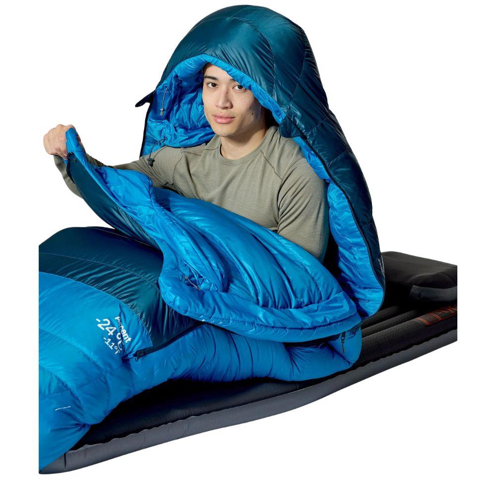 Rab Ascent Down Sleeping Bag (-18°C) - Regular - Left Zip (Tempest Blue/Maya Blue)