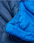 Rab Ascent Down Sleeping Bag (-24°C) - Regular - Left Zip (Tempest Blue/Maya Blue) flap