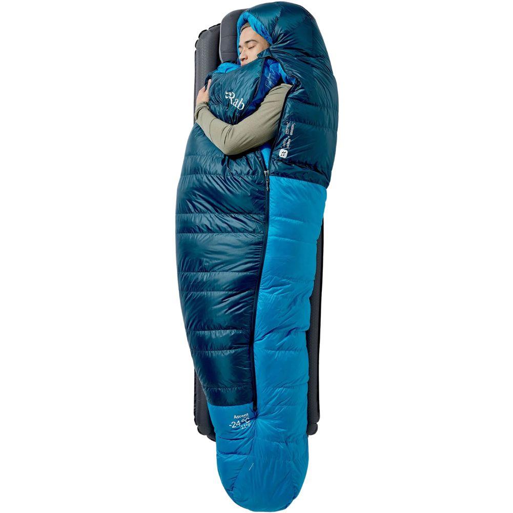 Rab Ascent Down Sleeping Bag (-24°C) - Regular - Left Zip (Tempest Blue/Maya Blue)