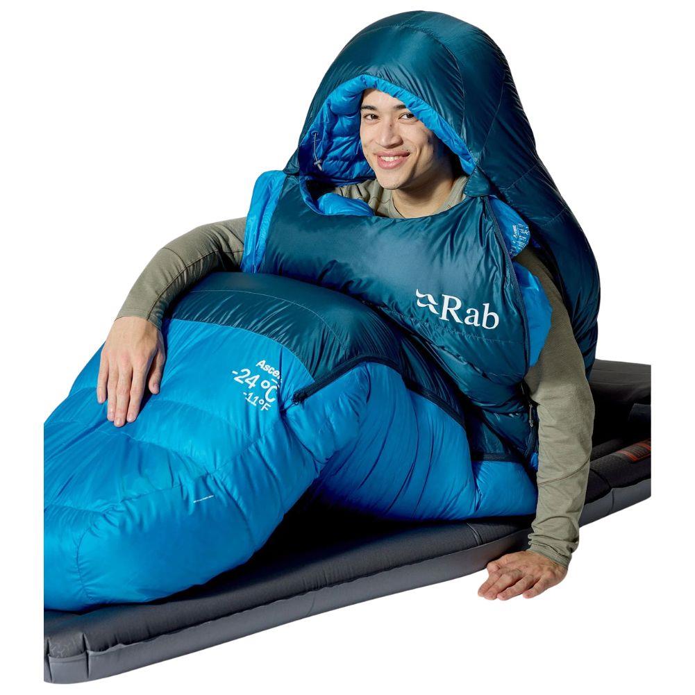 Rab Ascent Down Sleeping Bag (-24°C) - Regular - Left Zip (Tempest Blue/Maya Blue)
