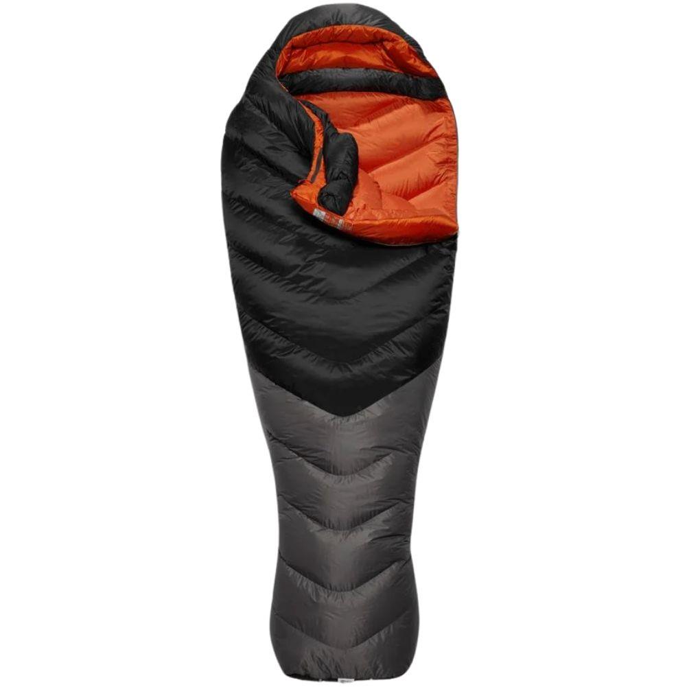 Rab Neutrino Pro 900 Long Down Sleeping Bag (-22C) - Left Zip (Granite) open